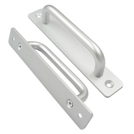 Bonsicoky 2 Pcs 148mm/5.8" Barn Door Handle Pull, Aluminum Alloy Sliding Barn Door Handle for Cabinet, Closet, Drawer Sliding Door, Silver