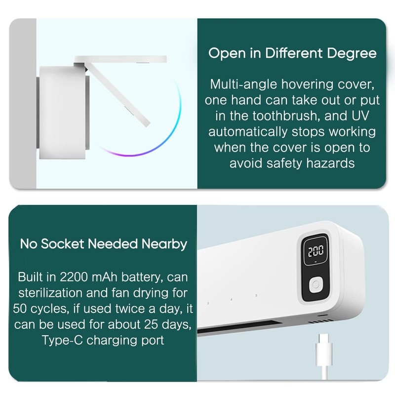 StarWin UV Toothbrush Dryer Holder, Fan Drying and Timer Function,