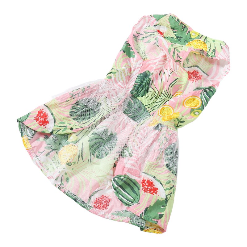 Dog Dress Romantic Classic Leaf Pattern Soft Comfortable Doggie Princess