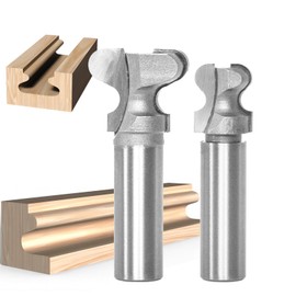 Akylin 2pcs Finger Pull Router Bits Set 1/2 Inch Shank,Drawer Pull Bit for Wood Finger Grip & Wooden Handle Molding,YG6X Carbide Tipped