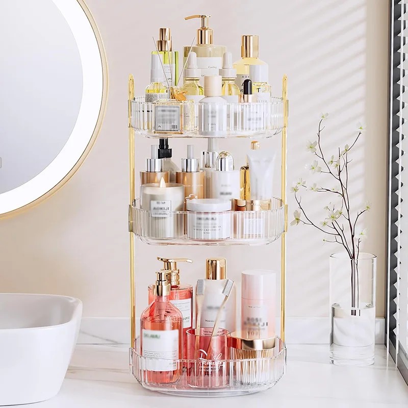 2/3layer bedroom bathroom countertop storage box dressing table storage rack