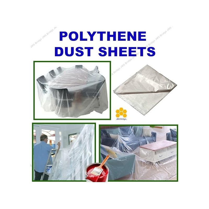 6 x Plastic Dust Sheets for Decorating 12ft x 9ft