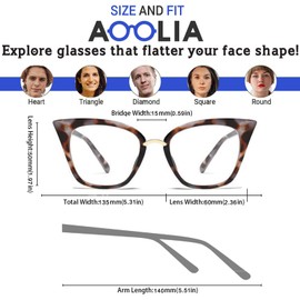 Blue Light Blocking Glasses - Cat Eye Fake Eyeglasses, Anti UV Ray Computer TV Phone Gaming Glasses for Women Men