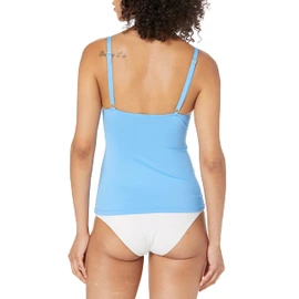 Catalina Parte Superior Tankini con Aros para Mujer con Cierre Frontal y Trenzado estándar, Azul, XS
