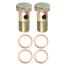 X AUTOHAUX 2 Set Banjo Bolt Brake Fitting Adapter Kit M22x1.5 Brake Line Thread Single Banjo Bolt with 22mm Washers