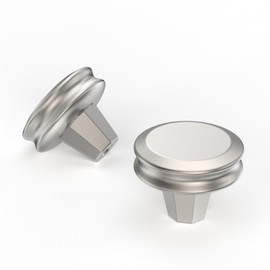 Amerdeco 10 Pack Brushed Satin Nickel Cabinet Knobs Single Hole Cabinet Pulls Diameter Round Drawer Knobs and Pulls for Bathroom Cabinets ZH0073