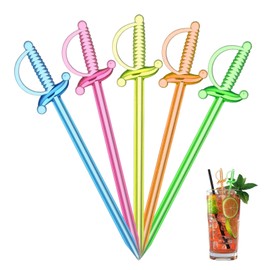 Classicseali 100PCS Cocktail Swords, 3.3Inch Fruit Sword Toothpicks, Cocktail Sticks for Drinks, Multicolor Plastic Sword Cocktail Picks for Appetizers