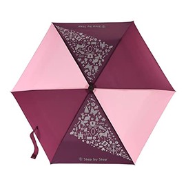 Step by Step Magic Rain Effect Double Umbrella for Kids with Colour Changing Bag and Wrist Strap 1st to 4th Grade, Berry - Pink, Playful