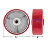 Heavy Duty Casters Wheels 4" 5" 6" 8" DiameterX2 Width