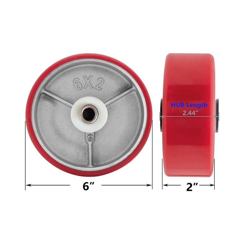 Heavy Duty Casters Wheels 4" 5" 6" 8" DiameterX2 Width