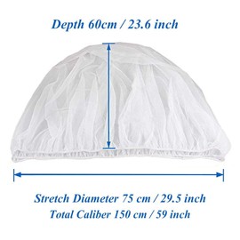 Fdit 150cm Mosquitera para Cochecito de Bebé Niños Carro de Bebé Mosquitera Grande Red Antiinsectos Universal Cubierta Completa de Insectos y Mosquitos(Blanco)