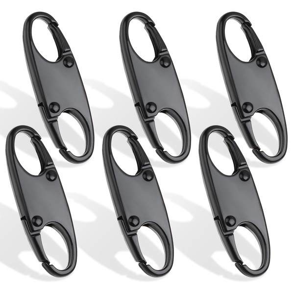 Dimeho 6 Pieces Double Small Carabiner S Carabiner Keychain Small Alloy Carabiner Hook Zipper Clip for Fishing/Camping/Outdoor Sports