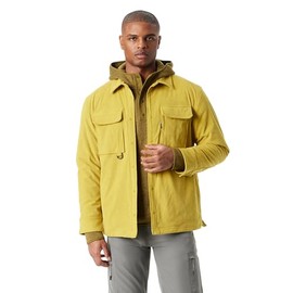 BASS OUTDOOR Men's Cordurory Snap Front Worker Shacket with 4 Usable Pockets Standard, Antique Moss