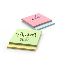 Emraw Sticky Notes Stick It Stickies, Plain Small 3" x 3" Square Pastel Watercolor Removable Self Stick On Note Memo Pad for Office, Home, School - Pack of 8 Pads