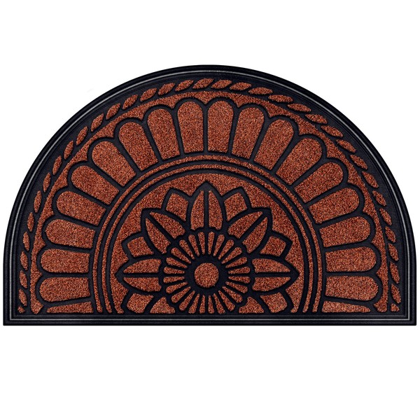 Mibao Mibao Half Round Door Mat, Non-Slip Welcome Entrance Way