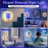 LED Night Light Plug Into Wall, Crystal Nightlight with Manual