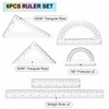 sourcing map 6pcs Triangular Ruler Set 15/30cm Plastic Metric Inch
