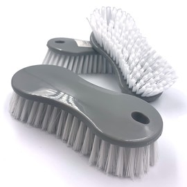 Pack of 3 Scrubbing Brush – Plastic Scrubbing Brushes for Cleaning, Easy Grip Stiff Bristle Brush to Clean and Scrub Floors, Carpets, Kitchen, and Bathroom