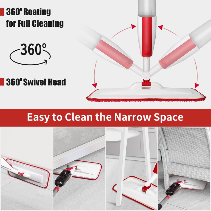 Mops for Floor Cleaning Wet Spray Mop with 14 oz
