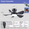 Kviflon 32 Inch Modern Ceiling Fans with Lights, Small Flush
