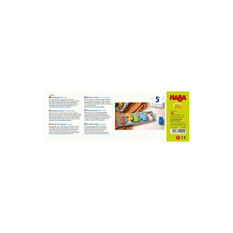 HABA 305405 Wooden Puzzle Count Time! Wooden Puzzle from 1