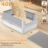 ReliGow XXL Stainless Steel Cat Litter Box High Sides with