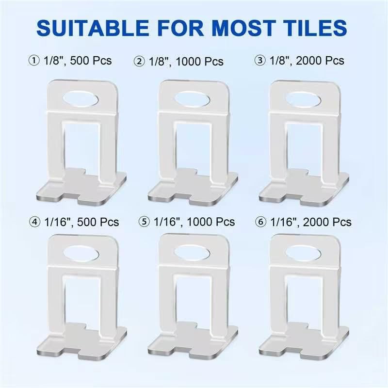DGSL Tile Leveling System, 1000-Piece 1/8" Tile Spacers Clips Tile