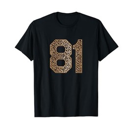 Leopard Number 81 Athlete Sports Jersey Supporter Fanwear T-Shirt