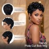 HANASCC Pelucas de cabello humano ultra cómodas con corte Pixie