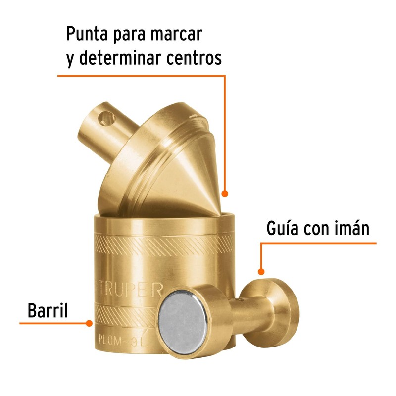 TRUPER PLOM-3L Brass Plumb Bobs w/ Center 12.4 Oz (352