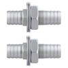 Enoch's Land 3/8" Hose Barb Thru-Bulk Bulkhead Fitting,304 Stainless Steel