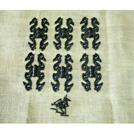 MIDWEST CRAFT HOUSE 6 Hinges 4" Long Decorative Butterfly Hinge Cabinet Screen Door Iron Hand Forged