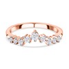 TJC Moissanite Wishbone Ring for Women in Rose Gold Plated