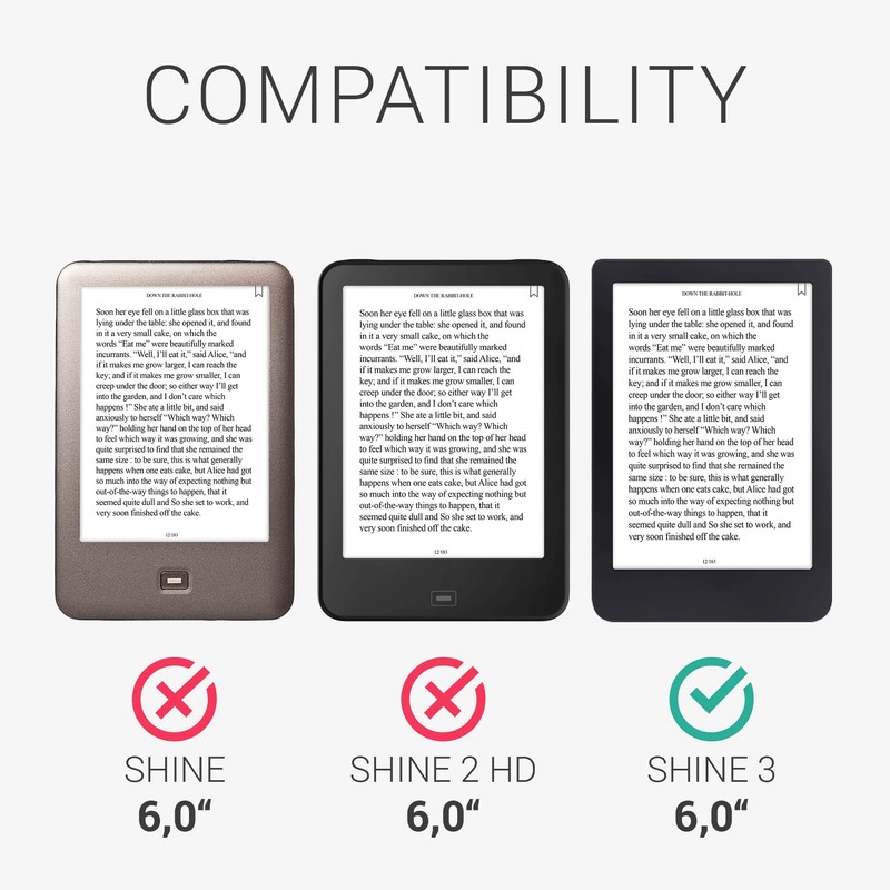 kwmobile Case Compatible with Tolino Shine 3 Case - Faux