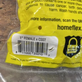 Home-Flex 1" Female X CSST Fitting Adapter Durable Home Plumbing Parts New