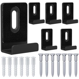 BAGTeck 6Pcs Metal Mirror Clips, Mirror Hanging Kit, 1/2" Wide Channel, Heavy Duty, Black, Wall Mounting, Frameless Mirror, Billboard Displays, Tile Display