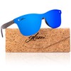 glozzi Sunglasses Men and Women Wood Polarised UV400 with Wooden