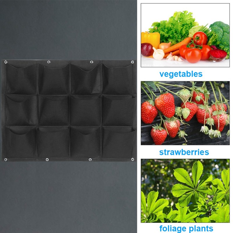 Planting Bag Garden Balcony Wall Vertical Flower Plants Hanging Planter