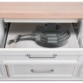 Rosenstein & Söhne Pot Mats: Set of 5 Felt Pan Protectors, Diameter 32 cm, Washable, Anthracite (Pot Pan Protector, Pot Protection Mats)