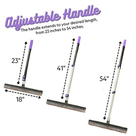 Room Groom Carpet Rake Set (Original and PET) Telescoping 54" Adjustable Handle, Portable Design, Carpet Brush Ideal for Pet Hair, Refreshing High Pile Carpets, Rugs, and Artificial Turf, (Pack of 2)
