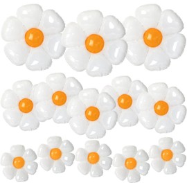 NOVWANG Globos de margarita, 18 globos de margaritas blancas para decoración de fiesta de cumpleaños, boda, baby shower, suministros de decoración de fiesta (3 globos grandes, 5 medianos x 5, pequeño x 10)