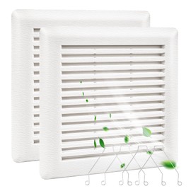 2 Pcs C350GN Bathroom Fan Cover Replacement with Springs Plastic S97017068 Ceiling Fan Grill Cover Compatible with Broan-NuTone Models 690 693 VC305C3N VC307C2N, 695 and 696N, 8-3/4" x 9-1/8",White