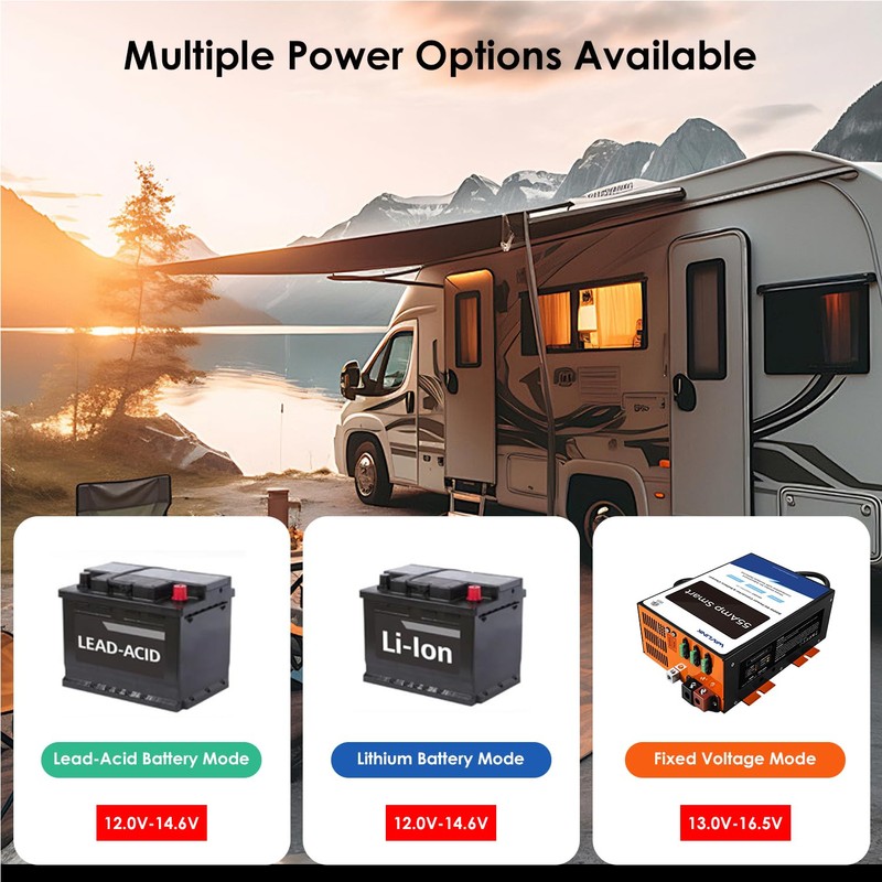 WAVLINK 55 Amp RV Power Converter, 120V AC to 12V