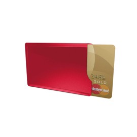 CardTresor Casual Stainless Steel Red RFID / NFC Protection, red, Elegant
