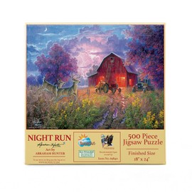 SUNSOUT INC - Night Run - 500 pc Jigsaw Puzzle by Artist: Abraham Hunter - Finished Size 18" x 24" - MPN# 69840