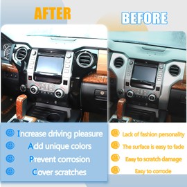 LLKUANG ABS Center Console air Conditioning air Outlet Decoration Frame Cover Trim for Toyota Tundra 2014-2020 Modification Accessories (Glossy Black)