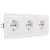 JIMEIDA Socket White Smooth PC Surface, 3 Compartments with Hooks,