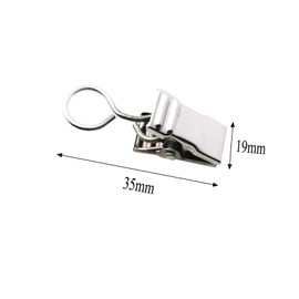 100PCS Heavy Duty Stainless Steel Metal Clips with Hook for Curtain, Photos, Art Craft Hanger Hanging Clips Home Decoration, Silver, Closed Style