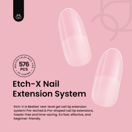 Beetles Gel Nail Tips Short Oval 576Pcs, 12 Sizes Pre-Shaped Half Matte Press On Nails Gelly Tips False Nails for Gel Full Cover False Nails Home DIY Nail Salon Gifts for Girls Women