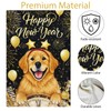 Happy New Year Garden Flag 28x40 Inch Double Sided Burlap